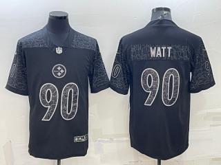 Pittsburgh Steelers 90 T.J. Watt Football Jersey Black Reflector
