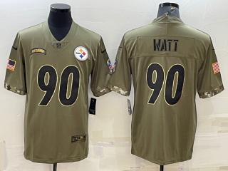 Pittsburgh Steelers 90 T.J. Watt Football Jersey salute