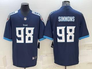 Tennessee Titans 98 Jeffery Simmons Football Jersey Legend Navy blue