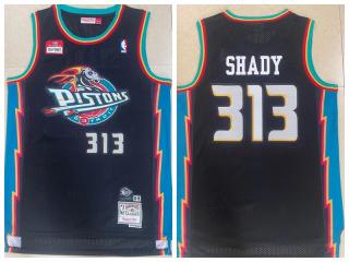 Detroit Pistons 313 Slim Shady Basketball Jersey Black Retro