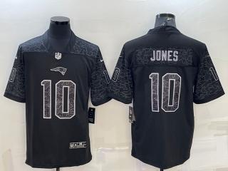 New England Patriots 10 Mac Jones Football Jersey Black Reflector