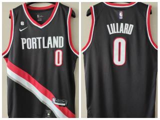Nike Portland Trail Blaze 0 Damian Lillard Basketball Jersey Black