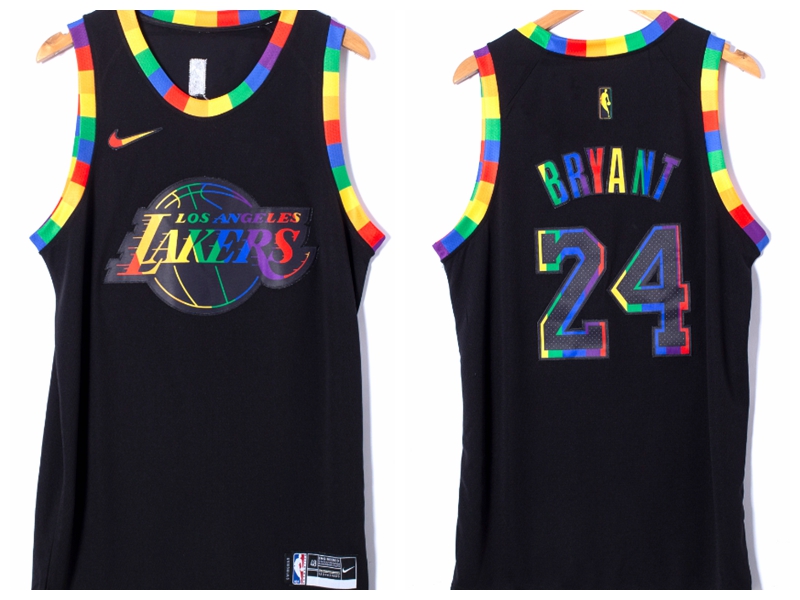 Nike Los Angeles Lakers 24 Kobe Bryant Basketball Jersey Black Fashion Edition
