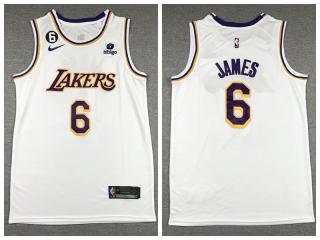 Nike Los Angeles Lakers 6 LeBron James Basketball Jersey White