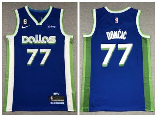 Nike Dallas Mavericks 77 Luka Doncic Basketball Jersey Blue