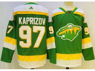 Adidas Minnesota Wild 97 Kirill Kaprizov Ice Hockey Jersey Green