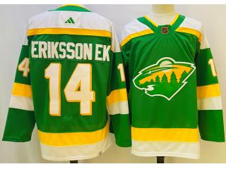 Adidas Minnesota Wild 14 Joel Eriksson Hockey Jersey Green