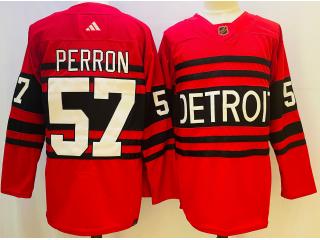 Adidas Detroit Red Wings 57 David Perron Ice Hockey Jersey Red