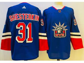 Adidas New York Rangers 31 Igor Shesterkin Ice Hockey Jersey Blue