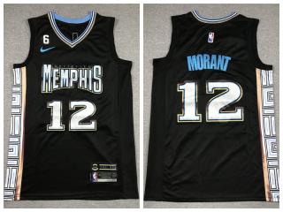 Nike Memphis Grizzlies 12 Ja Morant Basketball Jersey Black City Edition