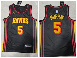 Nike Atlanta Hawks 5 Dejounte Murray Basketball Jersey Black