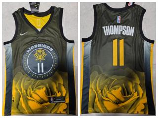 Nike Golden State Warrior 11 klay Thompson Basketball Jersey Black City Edition