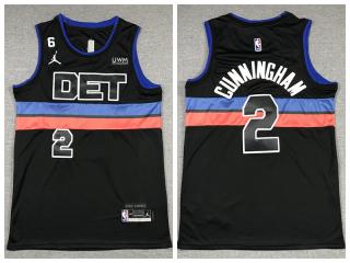 Detroit Pistons 2 Cade Cunningham Basketball Jersey Black Declaratory edition