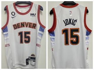 Nike Denver Nuggets 15 Nikola Jokić Basketball Jersey White City Edition