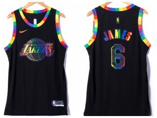 Nike Los Angeles Lakers 6 LeBron James Basketball Jersey Black Fashion Edition