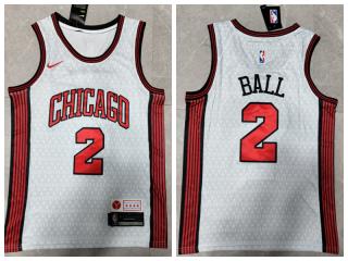 Nike Chicago Bulls 2 Lonzo Ball Basketball Jersey White City Edition