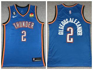 Nike Oklahoma City Thunde 2 Shai Gilgeous-Alexander Basketball Jersey Blue