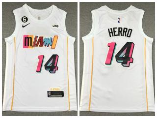 Nike Miami Heat 14 Tyler Herro Basketball Jersey White City Edition