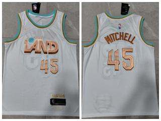 Nike Cleveland Cavaliers 45 Donovan Mitchell Basketball Jersey White City Edition