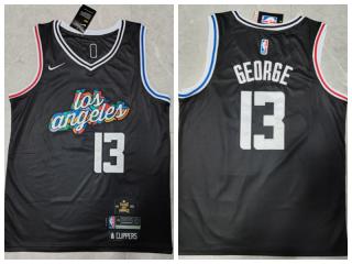 Nike L.A. Clippers 13 Paul George Basketball Jersey black City Edition