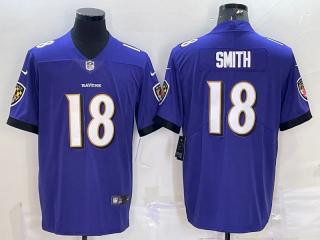 Baltimore Ravens 18 Roquan Smith Football Jersey Limited Purple