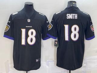 Baltimore Ravens 18 Roquan Smith Football Jersey Limited Black