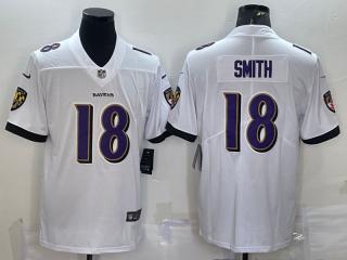 Baltimore Ravens 18 Roquan Smith Football Jersey Limited White