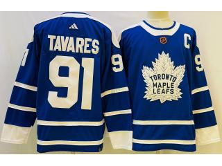 Adidas Toronto Maple Leafs 91 John Tavares Ice Hockey Jersey Blue