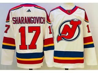 Adidas New Jersey Devils 17 Yegor Sharangovich Ice Hockey Jersey White