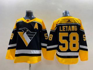Adidas Pittsburgh Penguins 58 Kris Letang Ice Hockey Jersey Black