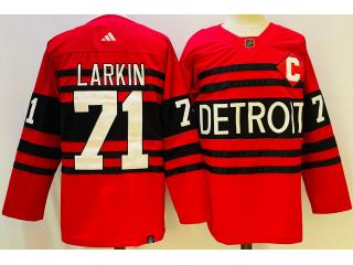 Adidas Detroit Red Wings 71 Philip Larkin Ice Hockey Jersey Red