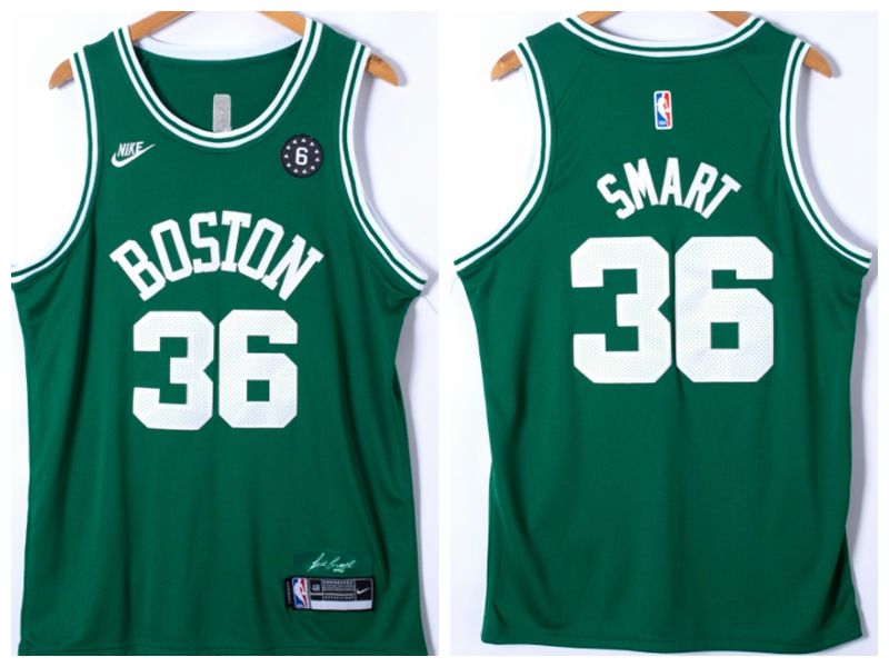 Nike Boston Celtics 36 Marcus Smart Basketball Jersey Green Classic