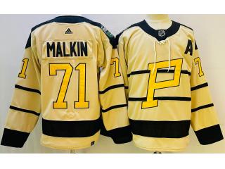 Adidas Pittsburgh Penguins 71 Evgeni Malkin Ice Hockey Jersey Beige