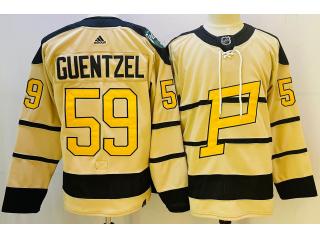 Adidas Pittsburgh Penguins 59 Jake Guentzel  Ice Hockey Jersey Beige