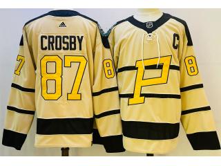 Adidas Pittsburgh Penguins 87 Sidney Crosby Ice Hockey Jersey Beige