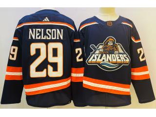 Adidas New York Islanders 29 Brock Nelson Ice Hockey Jersey Navy Blue
