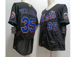 Nike New York Mets 35 Justin Verlander Flexbase Baseball Jersey Black