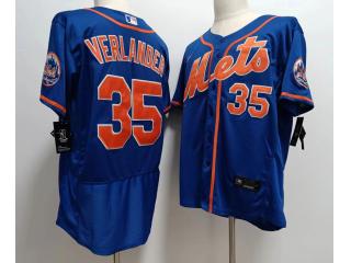 Nike New York Mets 35 Justin Verlander Flexbase Baseball Jersey Blue