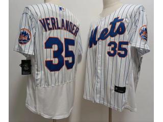 Nike New York Mets 35 Justin Verlander Flexbase Baseball Jersey White