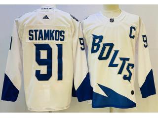 Adidas Tampa Bay Lightning 91 Steven Stamkos Ice Hockey Jersey White