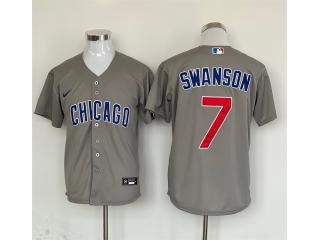 Nike Chicago Cubs 7 Dansby Swanson Baseball Jersey Gray