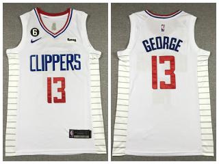 Nike L.A. Clippers 13 Paul George Basketball Jersey White