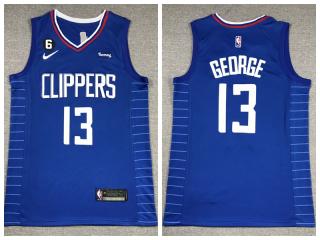 Nike L.A. Clippers 13 Paul George Basketball Jersey Blue