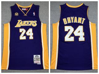 Los Angeles Lakers 24 Kobe Bryant Basketball Jersey Purple Retro