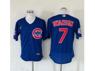 Nike Chicago Cubs 7 Dansby Swanson Baseball Jersey Blue