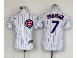 Youth Nike Chicago Cubs 7 Dansby Swanson Baseball Jersey White