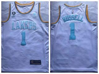 Nike Los Angeles Lakers 1 D'Angelo Russell Basketball Jersey White  