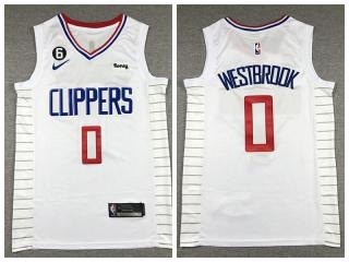 Nike L.A. Clippers 0 Russell Westbrook Basketball Jersey White