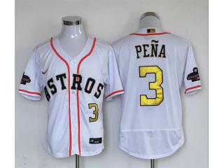 Nike Houston Astros 3 Jeremy Pena Flexbase Baseball Jersey White Champions Edition