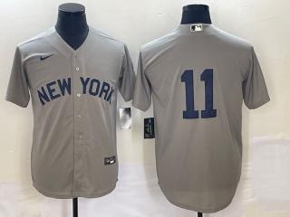 Nke New York Yankees 11 Anthony Volpe Baseball Jersey Gray
